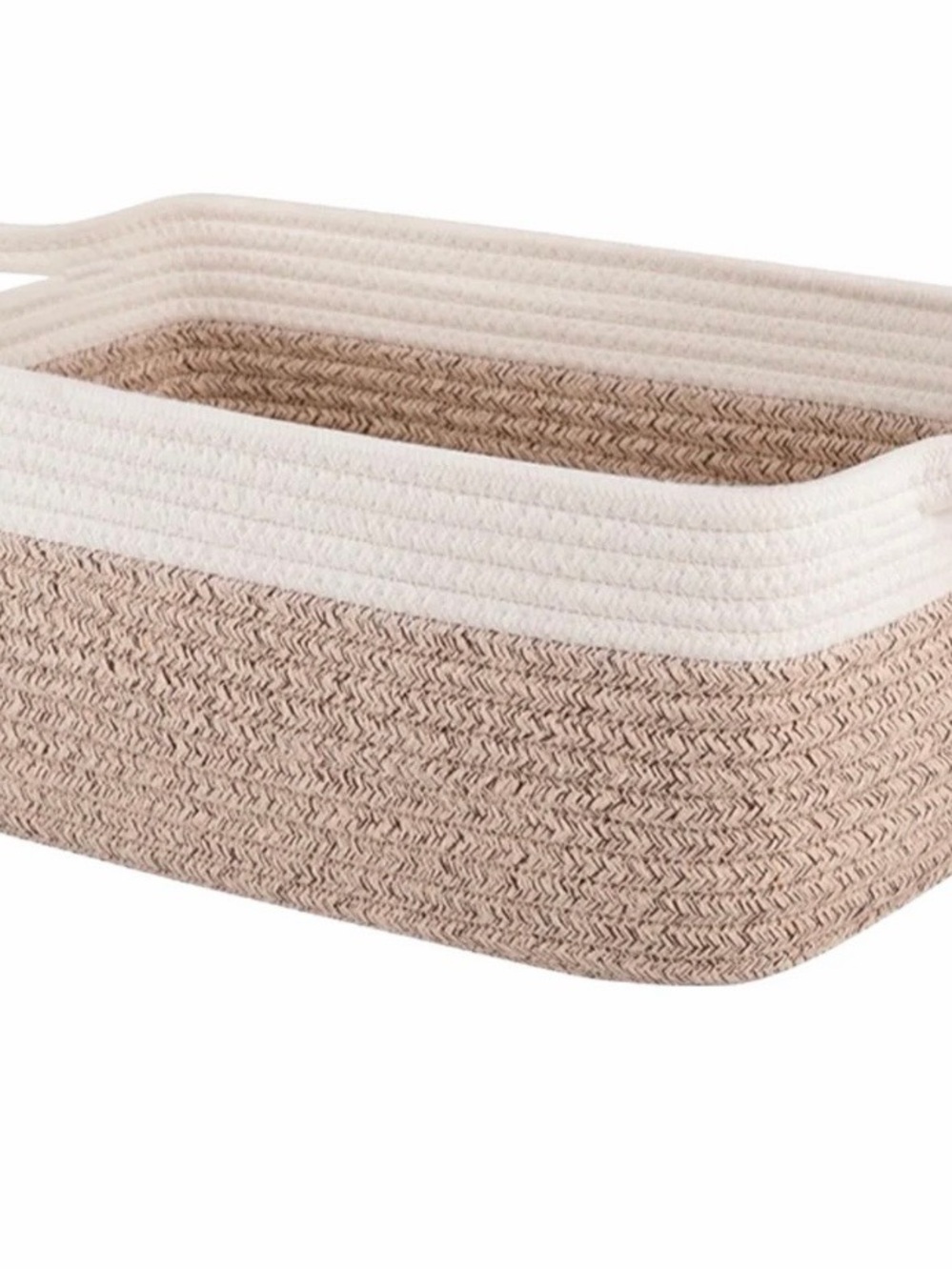 Cotton Rope Storage Basket in Cream and Tan